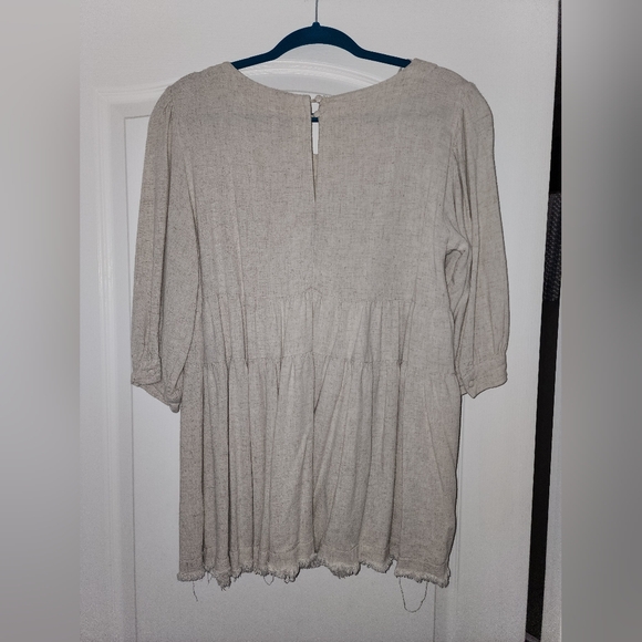 Mint Flowy Tunic Size M, cream linen/cotton blend - Picture 3 of 7